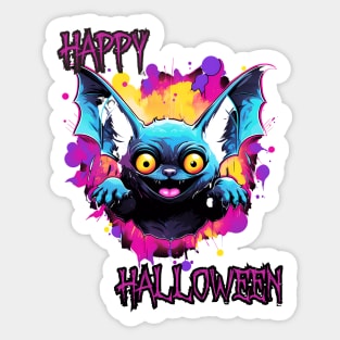 Spooky Bat Happy Halloween Sticker